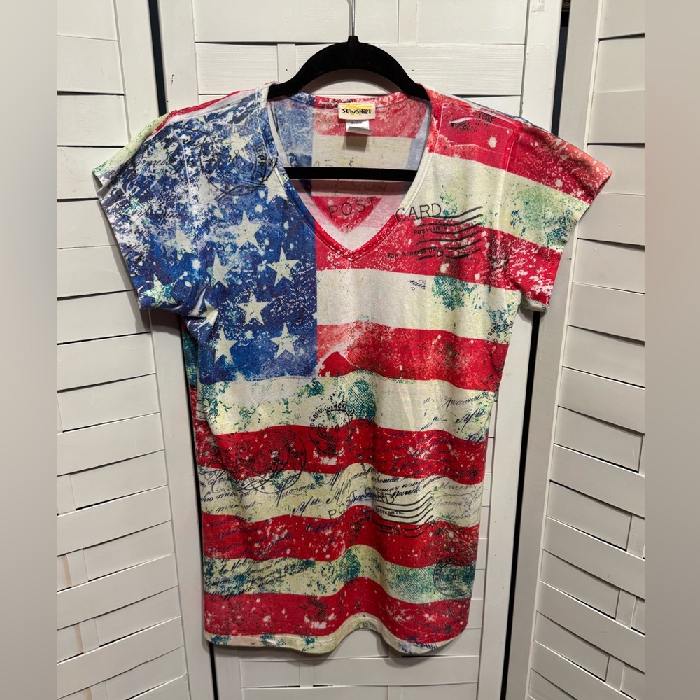 Sunshirt American Flag Graphic T-Shirt